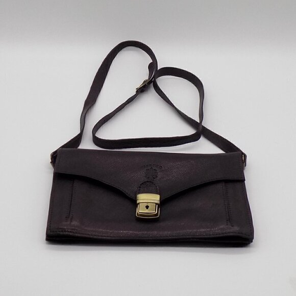 Firenze Crossbody Bag Leather Adjustable Strap Made in Italy Brown - Picture 1 of 10